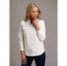 Stetson Apparel Womens Boyfriend Fit Bronc Embroidered White Denim Shirt