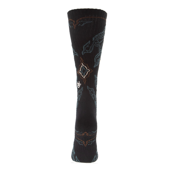 Lucky Chuck Fringe Tucumcari Black Performance Crew Sock OSFM