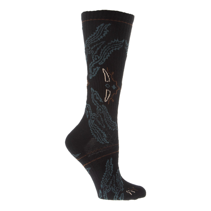 Lucky Chuck Fringe Tucumcari Black Performance Crew Sock OSFM