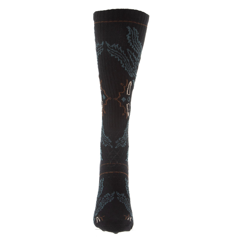 Lucky Chuck Fringe Tucumcari Black Performance Crew Sock OSFM