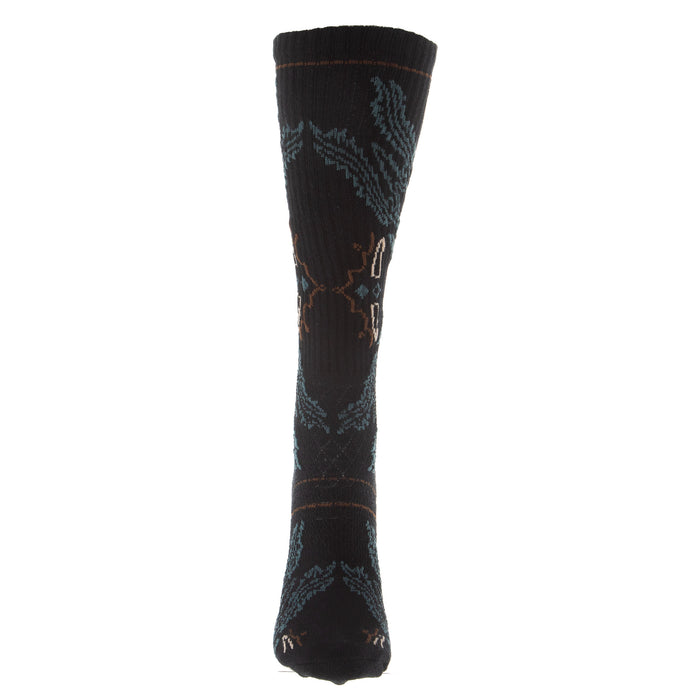 Lucky Chuck Fringe Tucumcari Black Performance Crew Sock OSFM