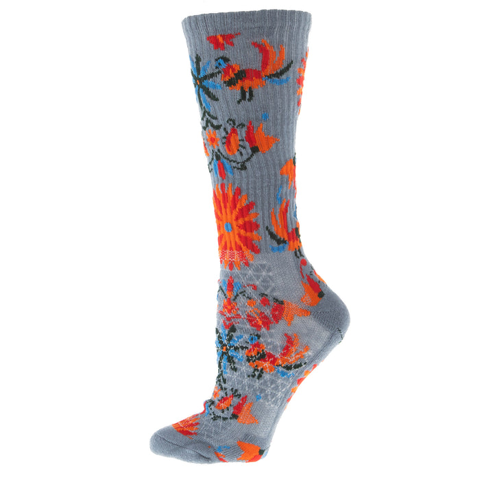 Lucky Chuck Fringe Otomi Grey Performance Crew Sock OSFM