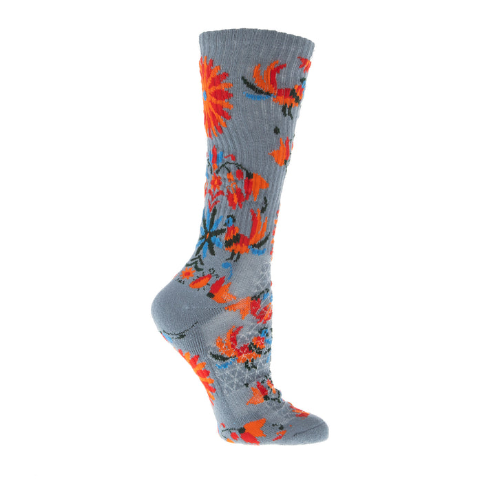Lucky Chuck Fringe Otomi Grey Performance Crew Sock OSFM