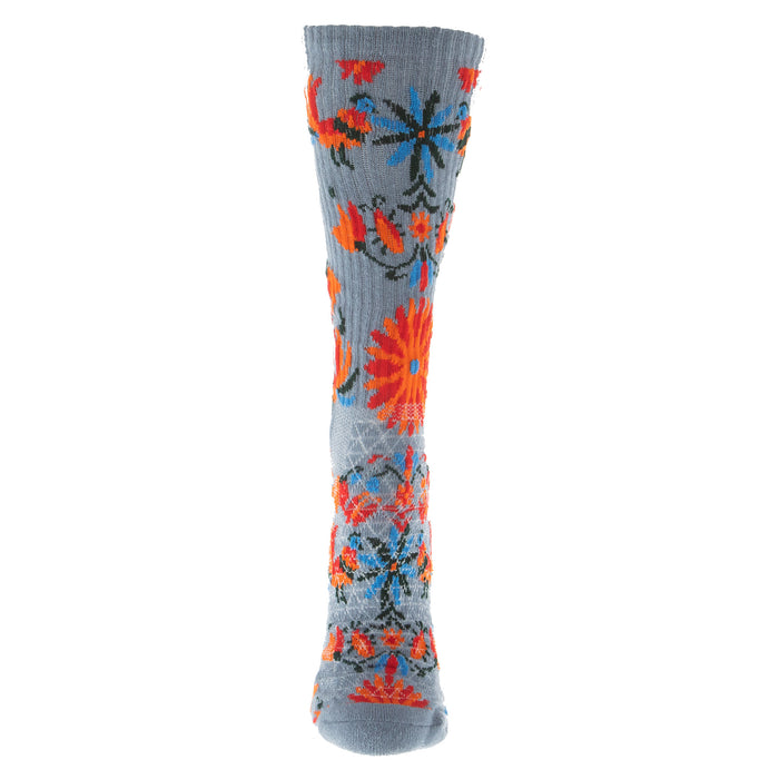 Lucky Chuck Fringe Otomi Grey Performance Crew Sock OSFM