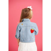 Mud Pie Girl's Denim Ruffle Patch Jacket