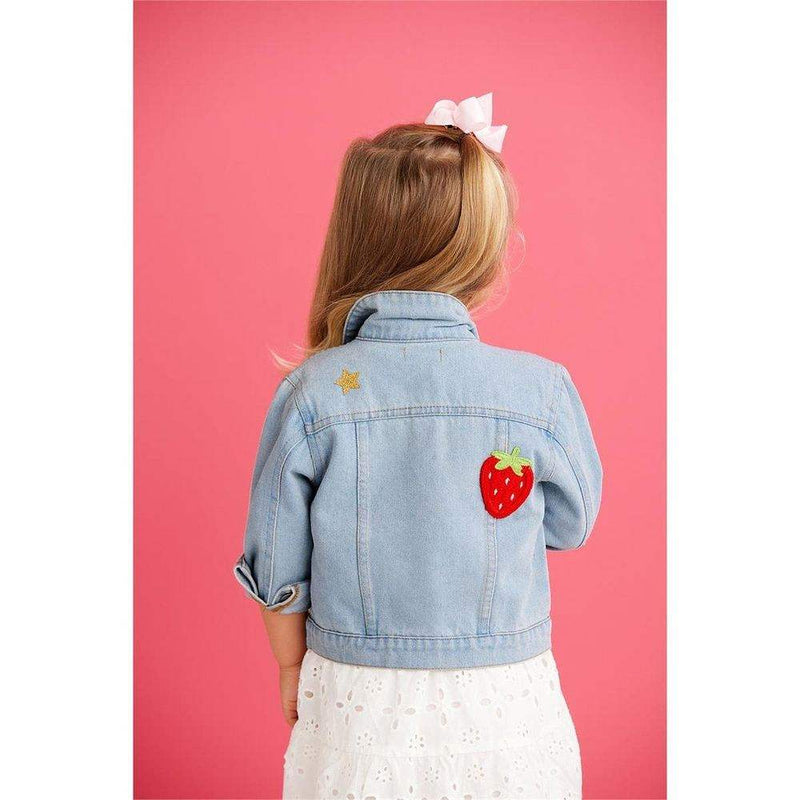 Mud Pie Girl's Denim Ruffle Patch Jacket