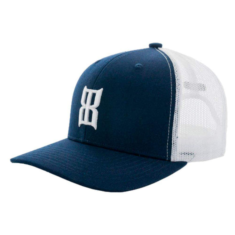 Bex Men's Steel Navy and White Cap