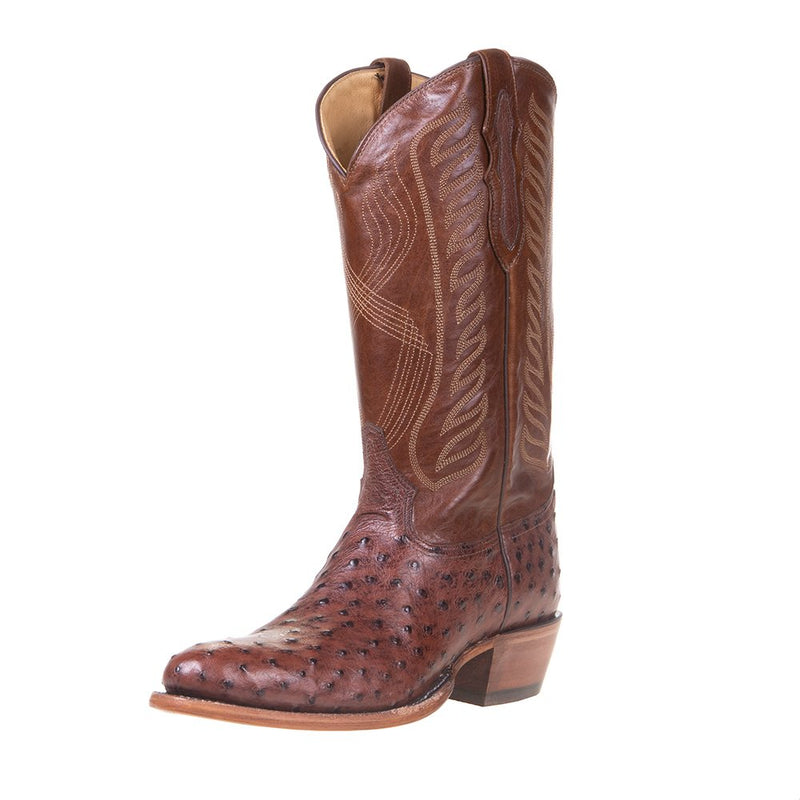 Men's Kango Tobac Full Quill Ostrich 13" Bourban Top Round Toe Boot