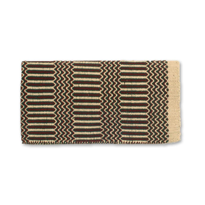 Burgundy and Hunter Green Double Weave 32x64 Acrylic Blend Saddle Blanket