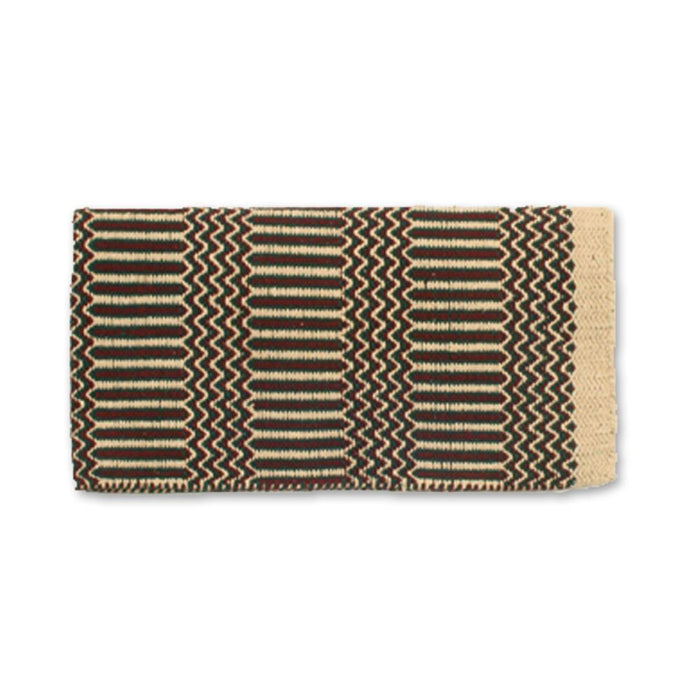 Burgundy and Hunter Green Double Weave 32x64 Acrylic Blend Saddle Blanket