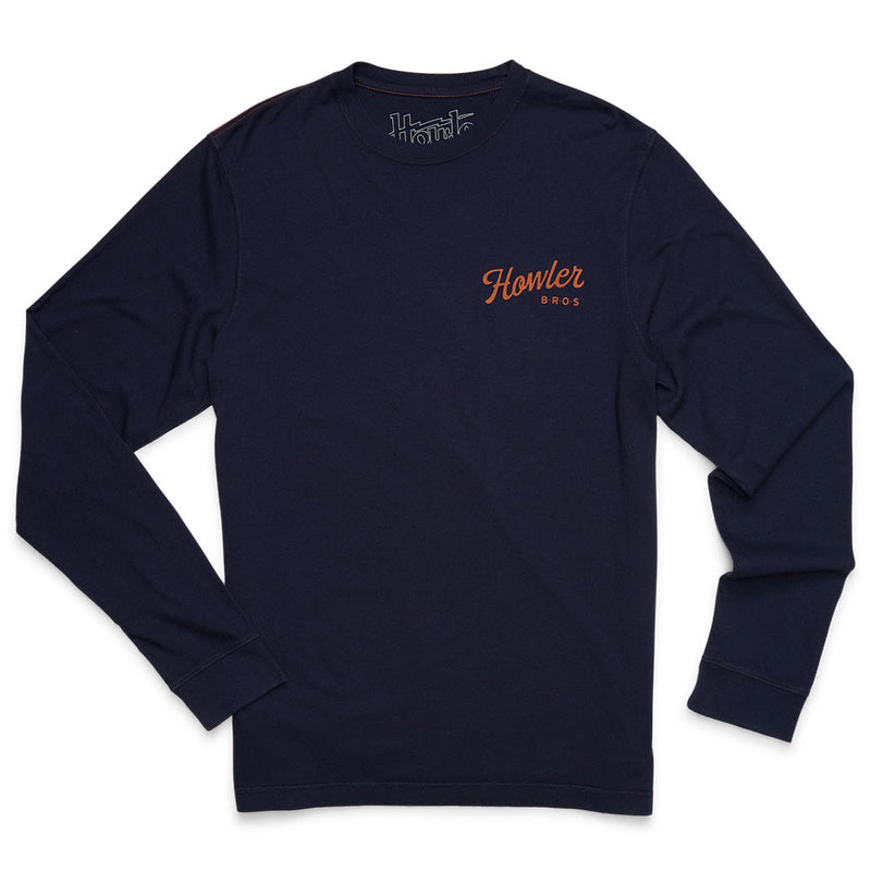 Howler Brothers Men's Posse Navy Long Sleeve Tee Shirt