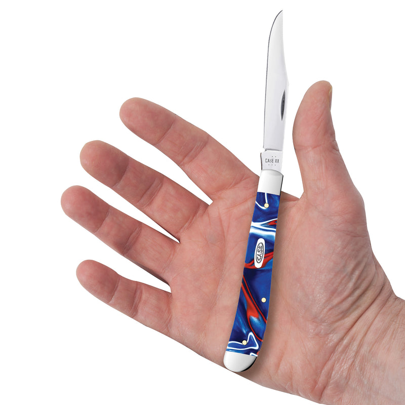 Case Knives Smooth Patriotic Kirinite Slimline Trapper Knife