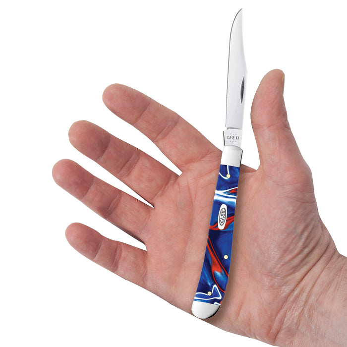 Case Knives Smooth Patriotic Kirinite Slimline Trapper Knife
