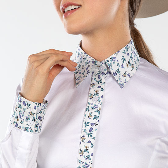Royal  Highness Floral Hidden Zip Show Blouse