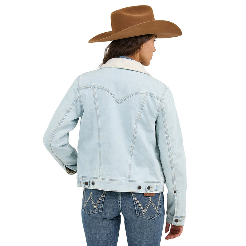 Wrangler Women's Retro Sherpa Lined Western Denim Jacket