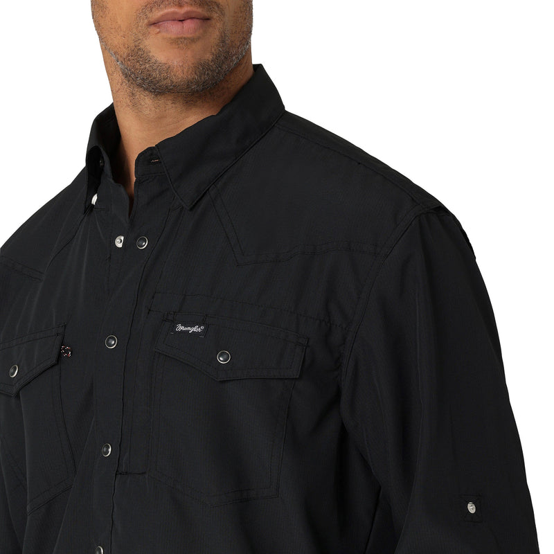 Wrangler Men's Black Performance Long Sleeve Shirt