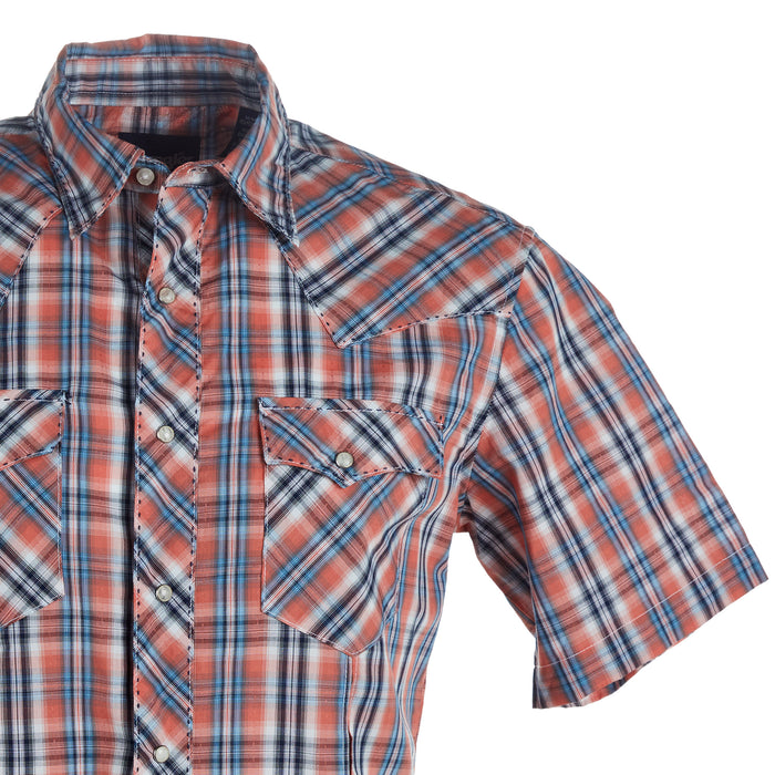 Wrangler Men's Coral Wrinkle Resist Snap Shirt