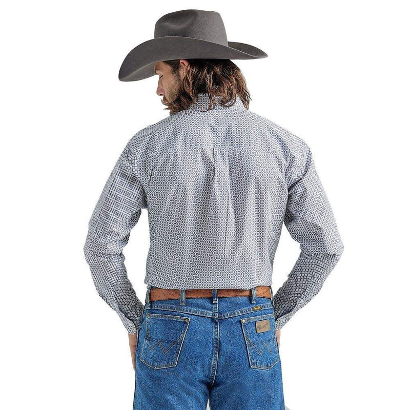 Wrangler Men's George Strait Purple Printed Button Down
