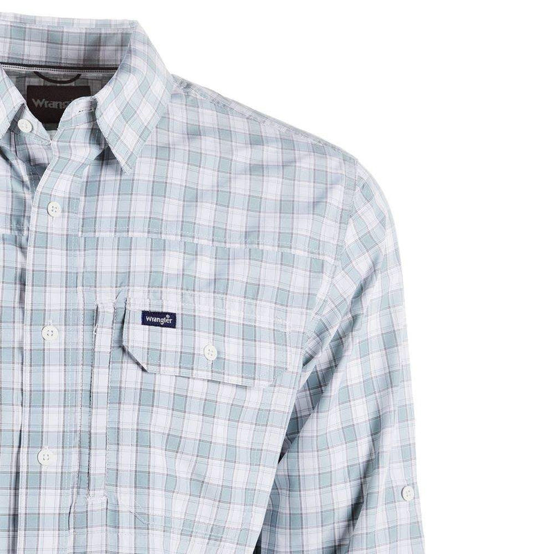 Wrangler Mens Western Performance Plaid Longsleeve Multi Color Shirt