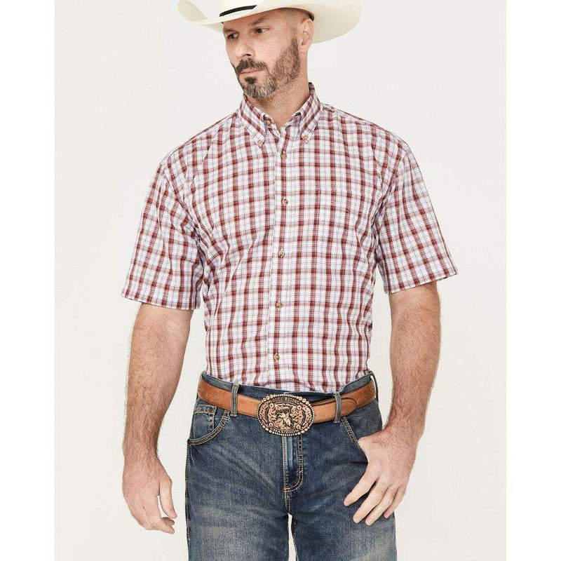 Wrangler Men's Riata Plaid Print Button Down Shirt