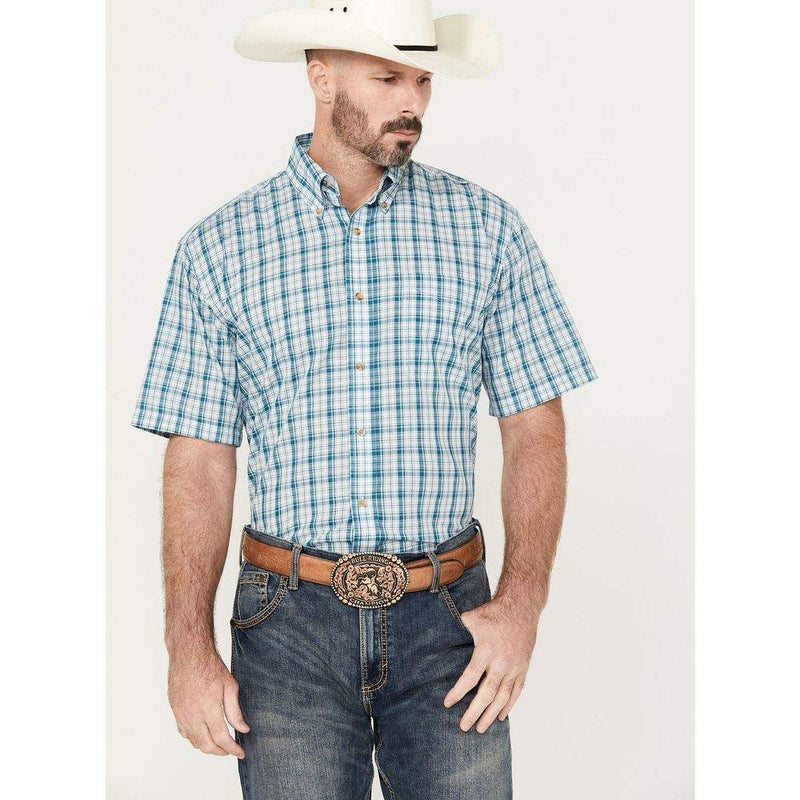 Wrangler Men's Riata Plaid Print Button Down Shirt