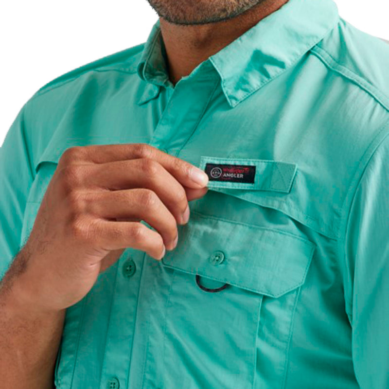 Wrangler Men's Turquoise Angler Button Down Shirt