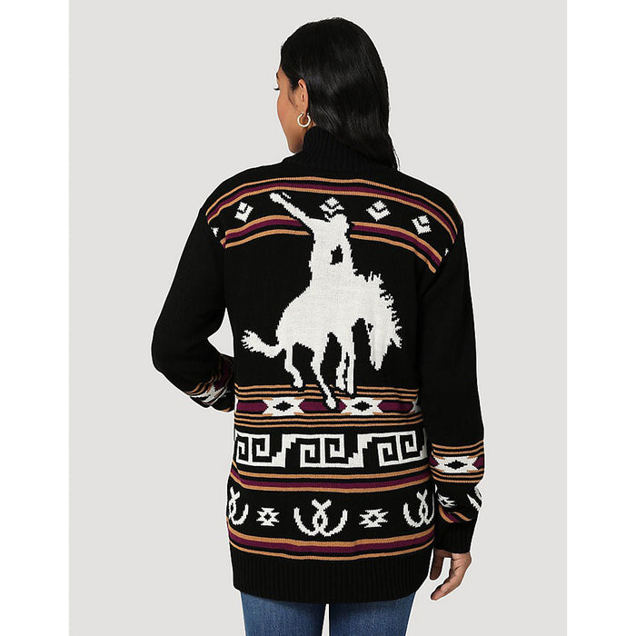 Wrangler Womens Cowboy Full Zip Black Beauty Cardigan