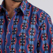 Wrangler Men's Checotah Blue Western Snap Shirt