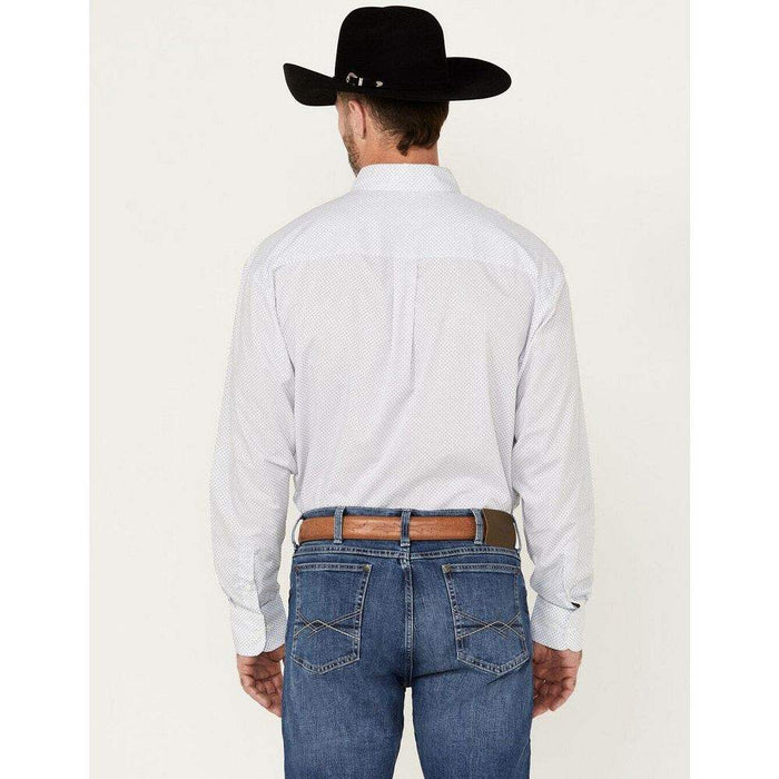 Wrangler Men's Classic White Geo Print Button Down Shirt