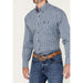 Wrangler Men's Classic Blue Plaid Button Down Shirt