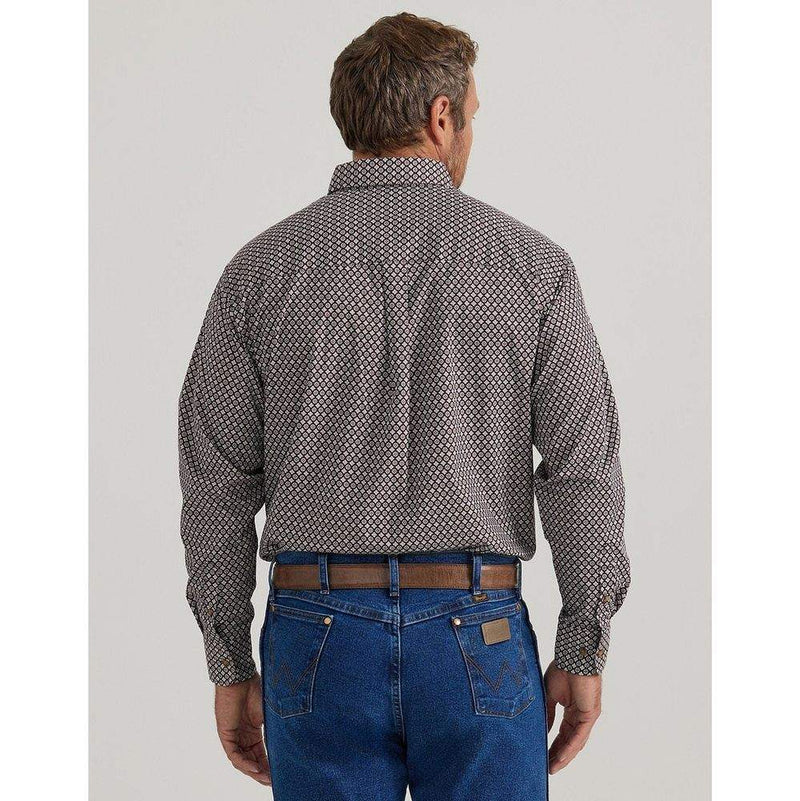 Wrangler Men's Geo Print Long Sleeve Western Shirt