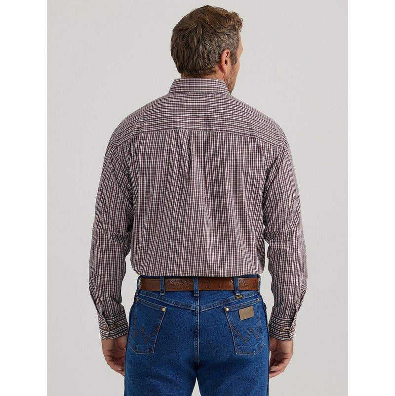 Wrangler Men's Classic Red Plaid Button Down Shirt