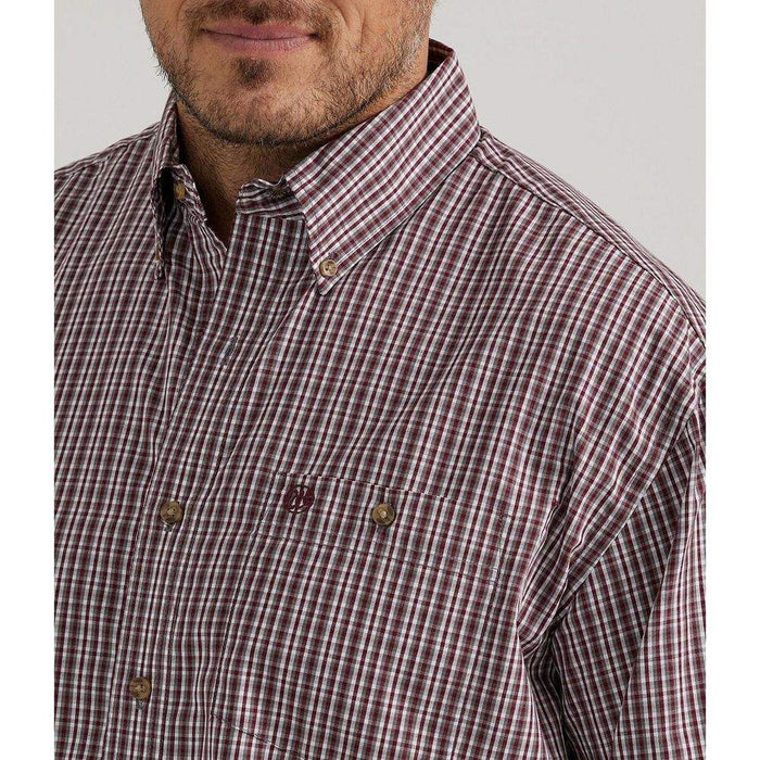 Wrangler Men's Classic Red Plaid Button Down Shirt