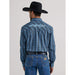 Wrangler Men's Western Logo Blue Plaid Button Down