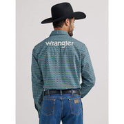 Wrangler Men's Logo Long Sleeve Western Snap Shirt
