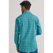 Wrangler Men's Wrinkle Resist Teal Plaid Snap Shirt