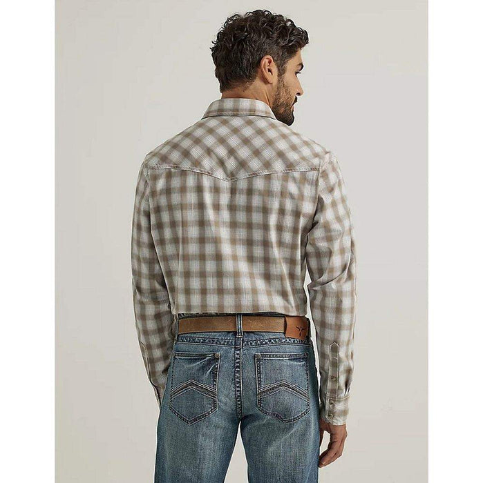 Wrangler Men's 20X Tan Plaid Advanced Competition Snap Shirt