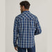 Wrangler Men's Navy Plaid Fashion Snap Shirt