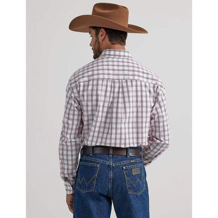 Wrangler Men's George Strait Red Plaid Button Down Shirt