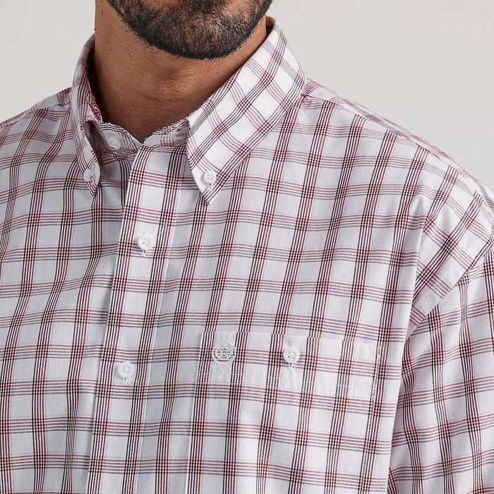 Wrangler Men's George Strait Red Plaid Button Down Shirt