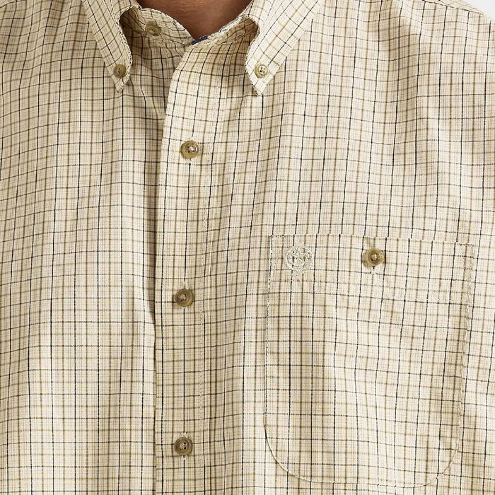 Wrangler Men's George Strait Tan Plaid Button Down Shirt