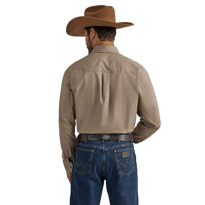 Wrangler Men's George Strait Sand Beige Button Down Shirt