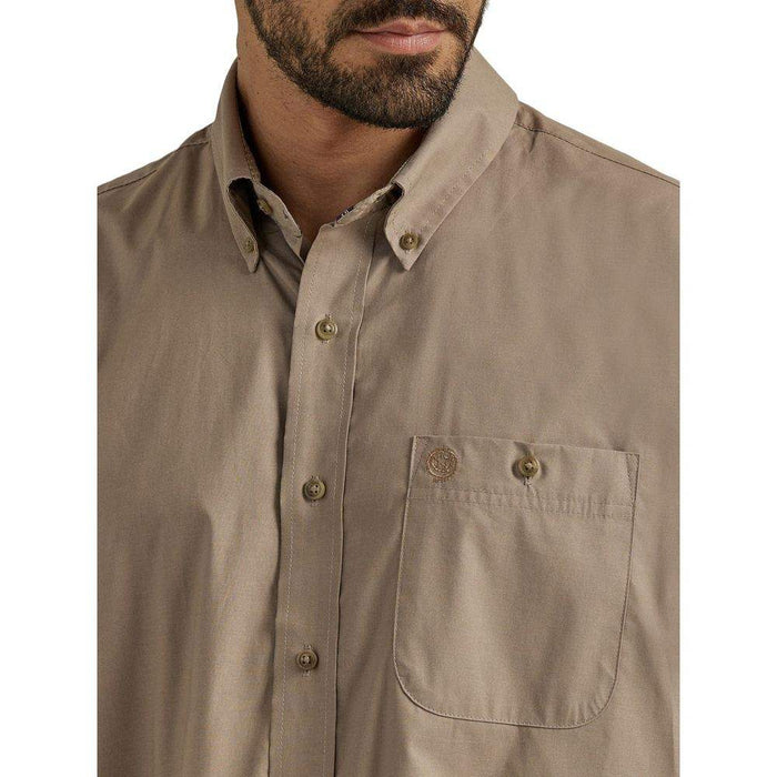 Wrangler Men's George Strait Sand Beige Button Down Shirt Wrangler Men's George Strait Sand Beige Button Down Shirt
