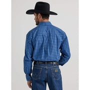Wrangler Men's George Strait Blue Print Button Down Shirt
