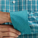 Wrangler Men's George Strait Teal Plaid Button Down Shirt