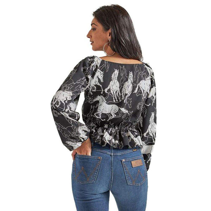 Wrangler Women's Stampede Peplum Blouse