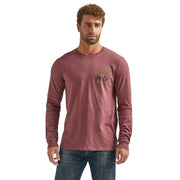 Wrangler Men's Burgundy Long Sleeve T-shirt
