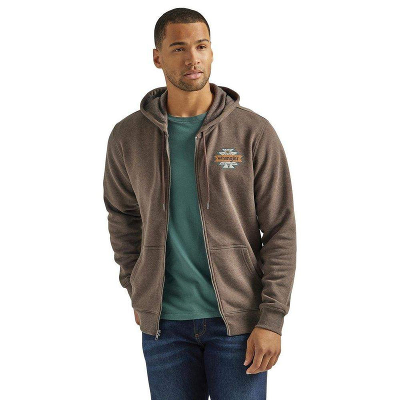 Wrangler Men's Graphic Logo Full Zip Hoodie