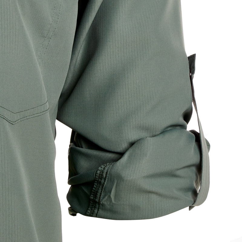 Wrangler Men's Hedge Green Performance Long Sleeve Snap Shirt