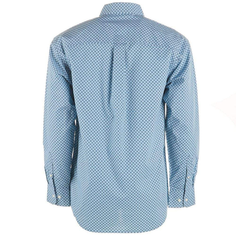 Wrangler Men's Classic Blue Printed Button Down
